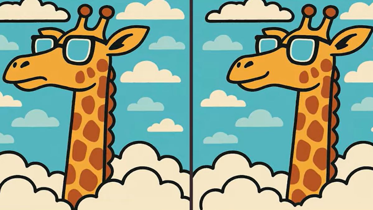 Spot the 3 Differences in Giraffe Wearing Glasses Beat the 23-Second Challenge!